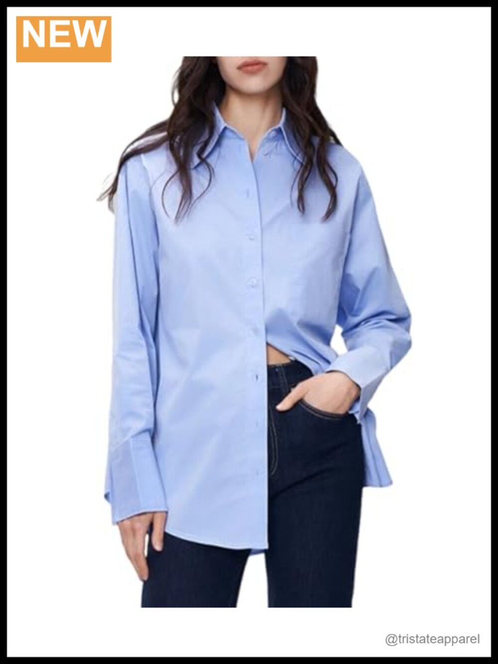 Women's Oversized Boyfriend Button Down Shirt Long Sleeve Cotton Blouse with